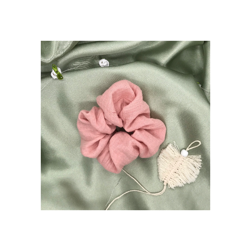 Chouchou / scrunchie douceur rose