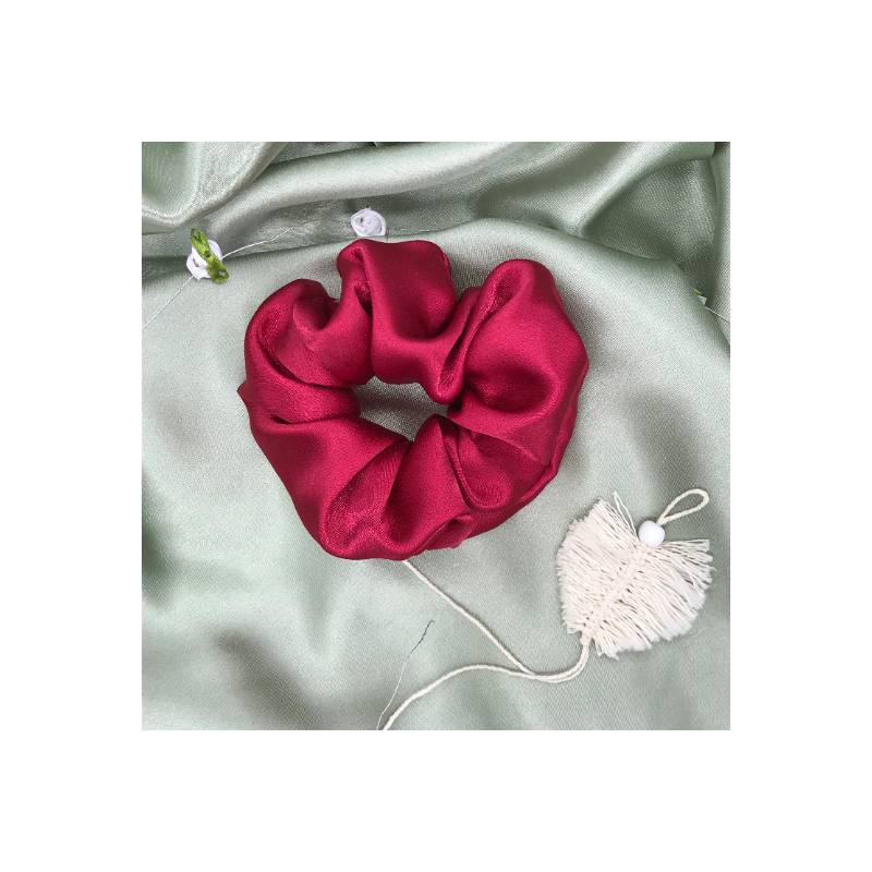 Chouchou / scrunchie satin Framboise