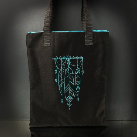 Totebag brodé Plume